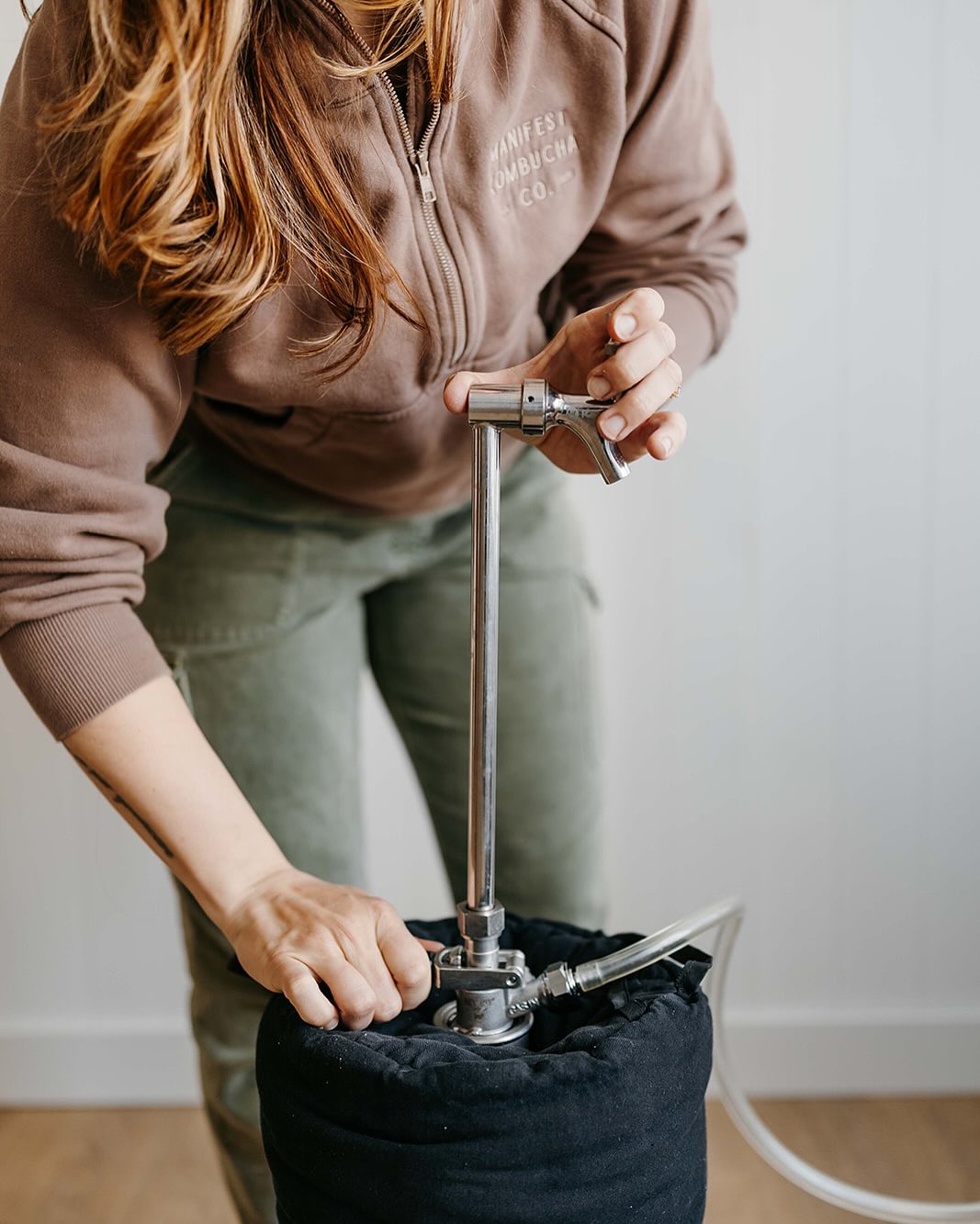 Manifest Kombucha tap equipment being prepared
