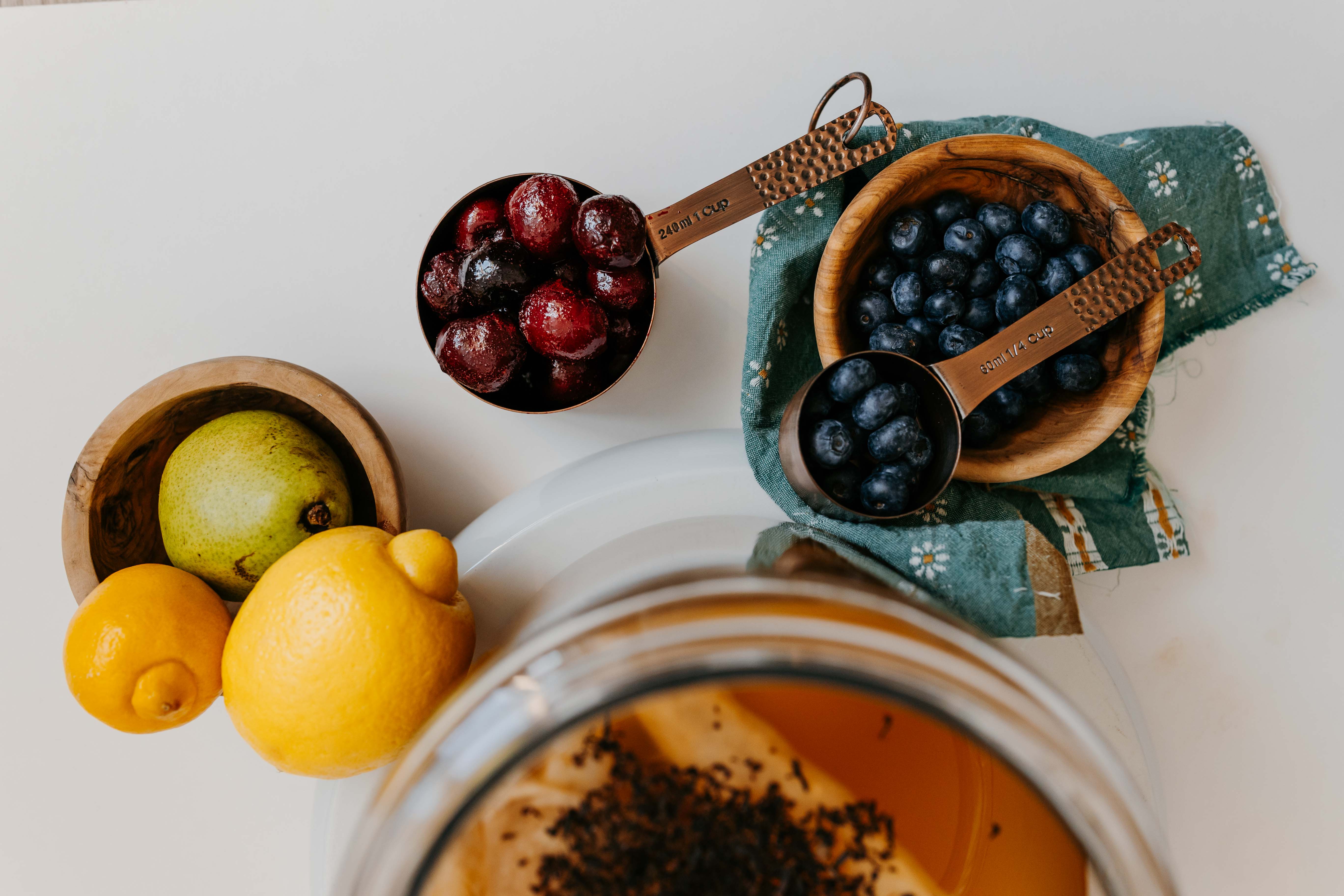 Fruit and tea used in Manifest Kombucha flavor development